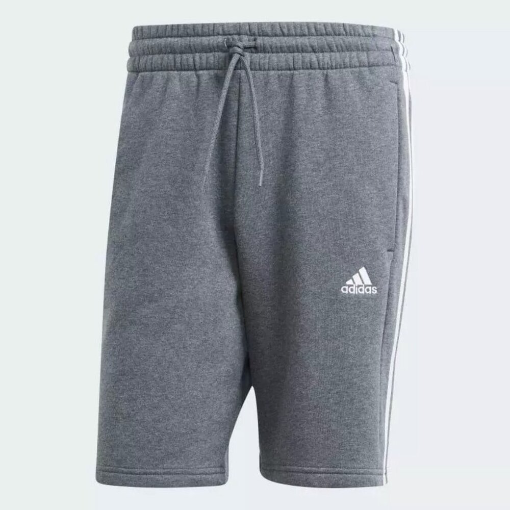 adidas Men's Essentials Fleece 3-Stripes Shorts Gray X-Large Tall - Picture 5 of 6